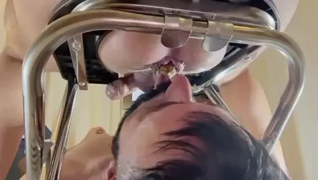 My Hot 🥵 Human Slave and Husband is doing what he does best… eat my shit!